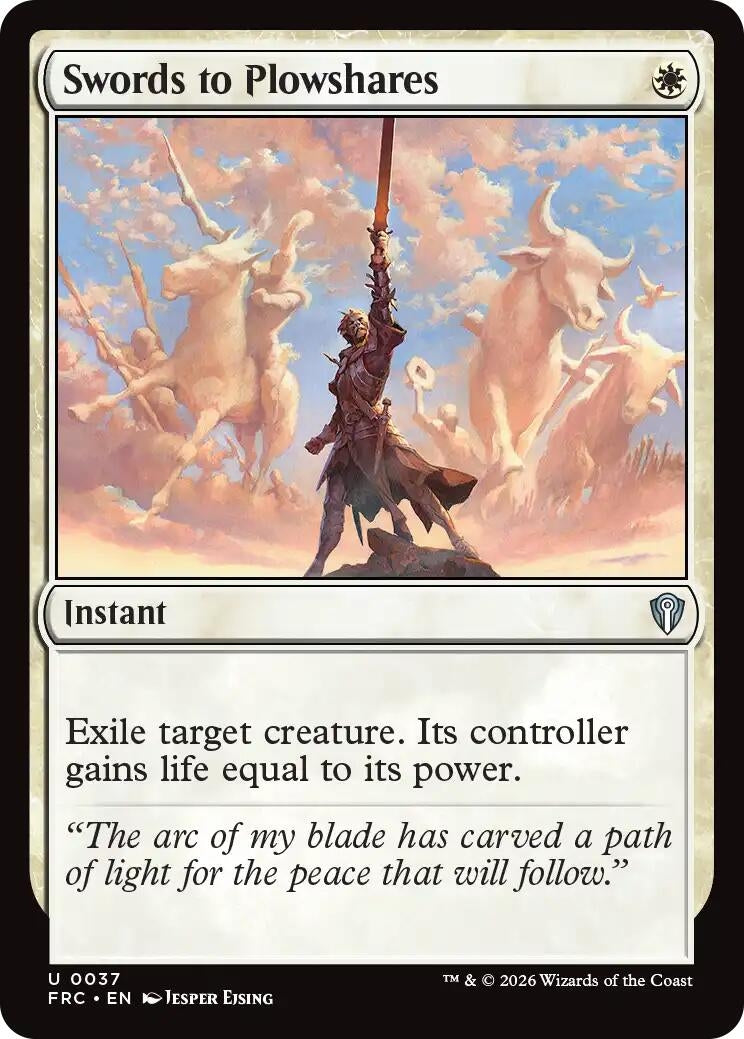 Image for Swords to Plowshares (37) (Commander: Reality Fracture) - Magic: The Gathering