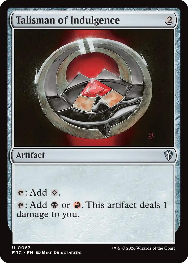 Image for Talisman of Indulgence (63) (Commander: Reality Fracture) - Magic: The Gathering